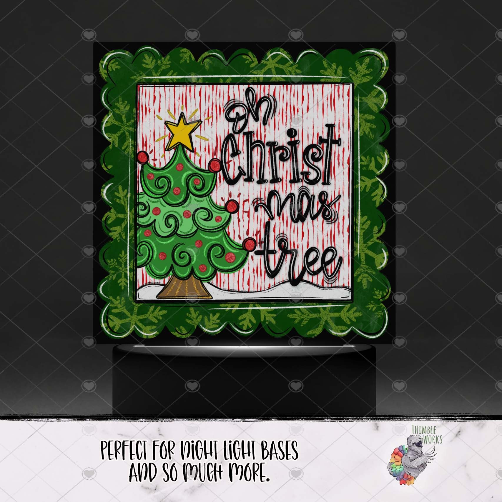 Oh Christmas Tree Square Light Base Design