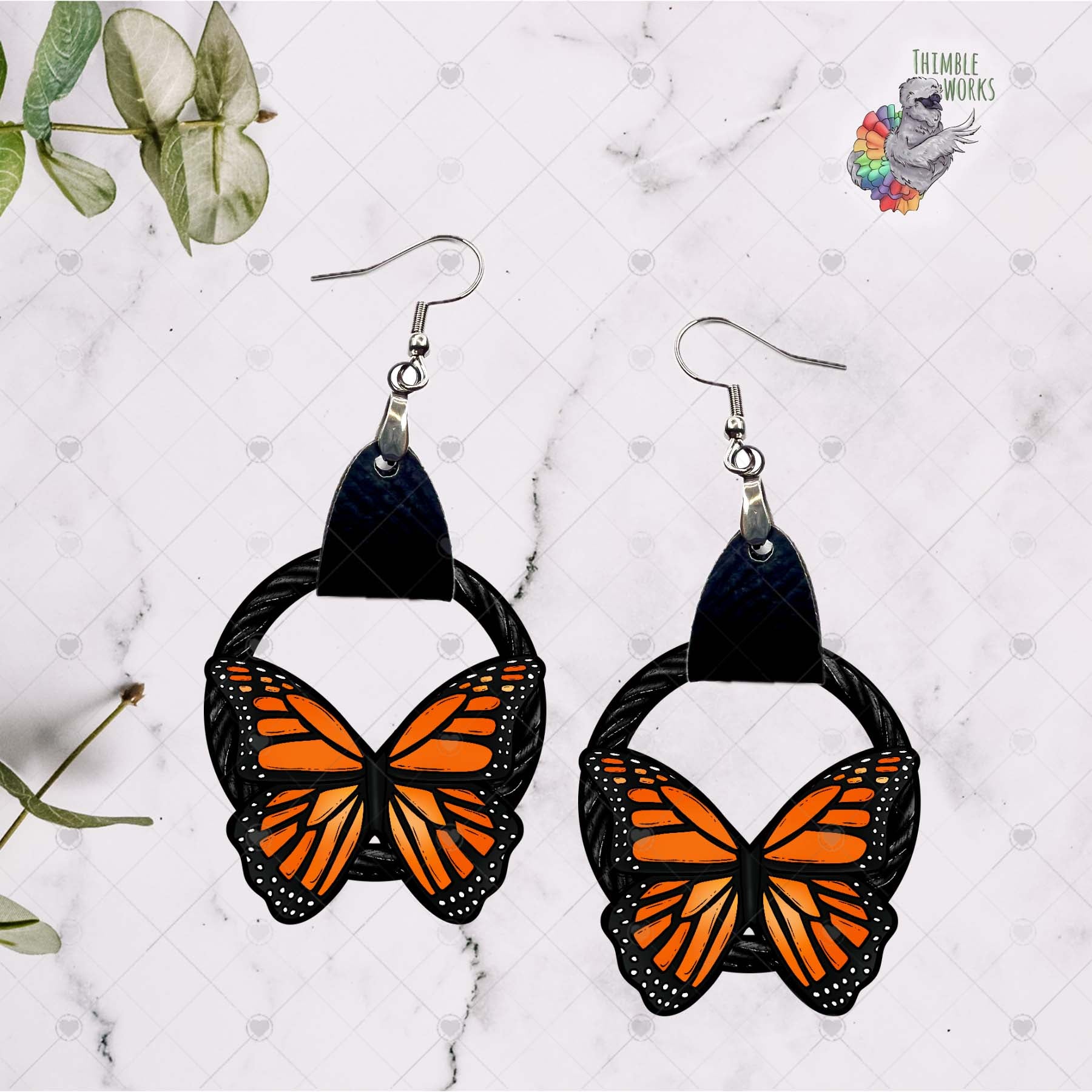 Monarch Butterfly Leather Earring Design