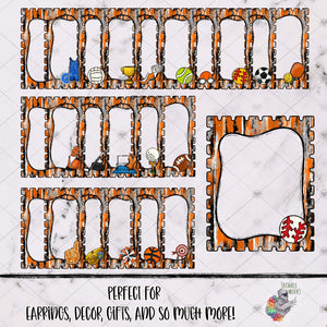 20 Orange and Black Add Your Own Photo School Sports Stamp Design Bundle