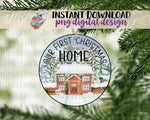 Load image into Gallery viewer, New Home Christmas Round Sublimation Design
