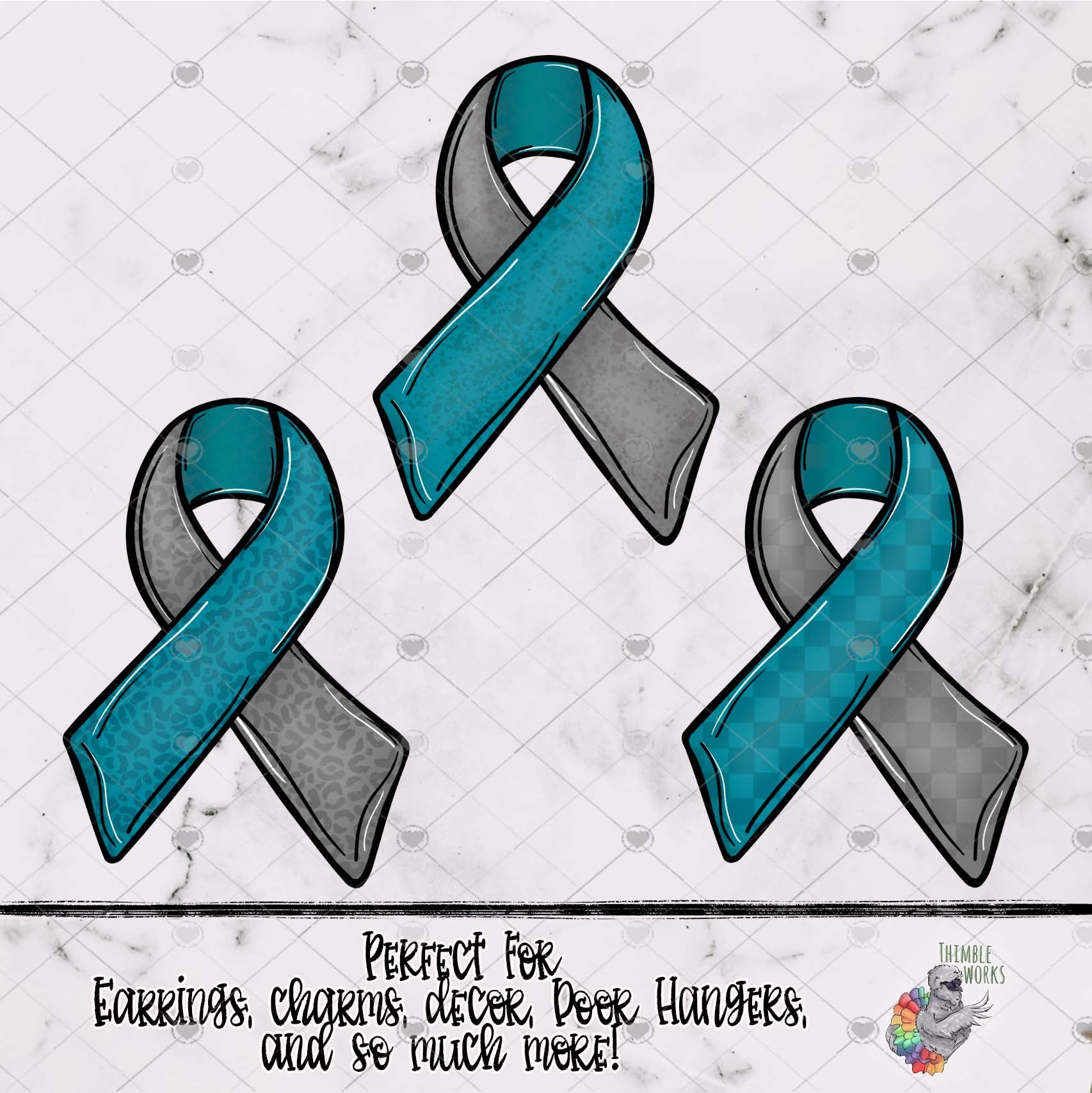 Teal Awareness Ribbon Design Bundle