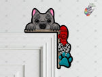 Load image into Gallery viewer, Pitbull Peeking Over the Door Sitter Sublimation Design
