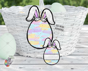 Pastel Floppy Bunny Egg Sublimation Design