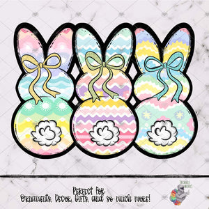 Pastel Zig Zag Easter Peep Trio Design