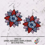 Load image into Gallery viewer, Patriotic Red White and Blue Sunflower Design
