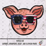 Load image into Gallery viewer, Patriotic Glasses Pig Head Design
