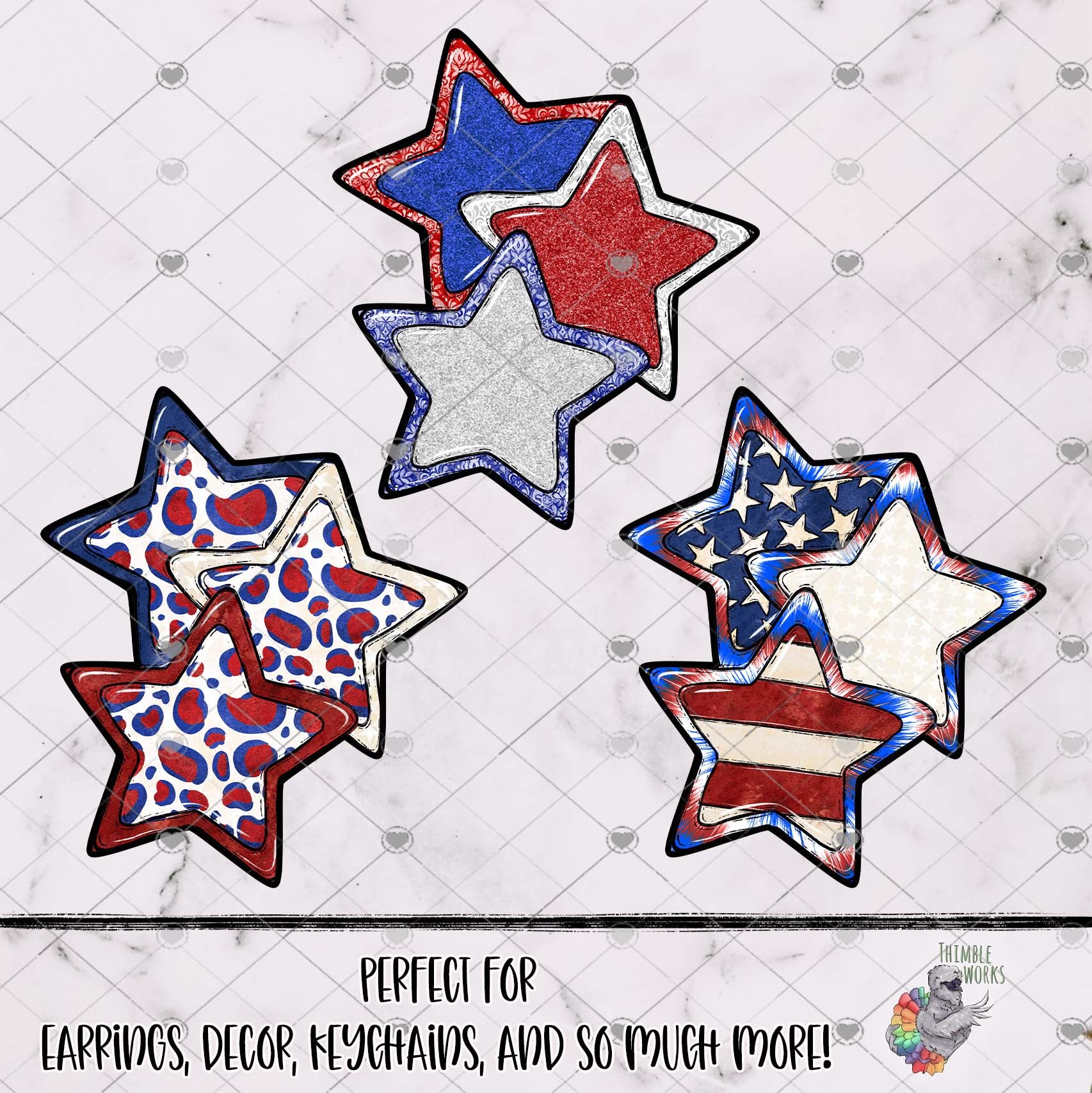Patriotic Trio Star Design Bundle