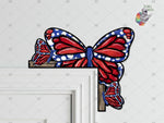 Load image into Gallery viewer, Patriotic Monarch Butterfly Over the Door Sitter Design
