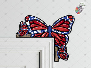 Patriotic Monarch Butterfly Over the Door Sitter Design