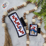 Load image into Gallery viewer, Patriots Mascot Hair Clip Design
