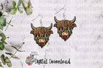 Load image into Gallery viewer, Peace Highland Cow Sublimation Design
