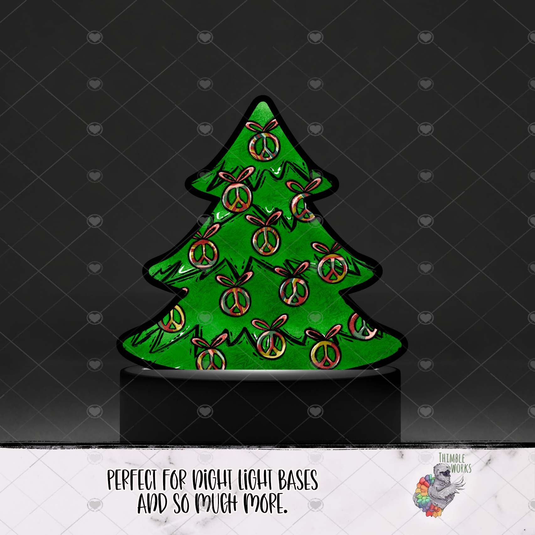 Peace Sign Christmas Tree Light Base Design