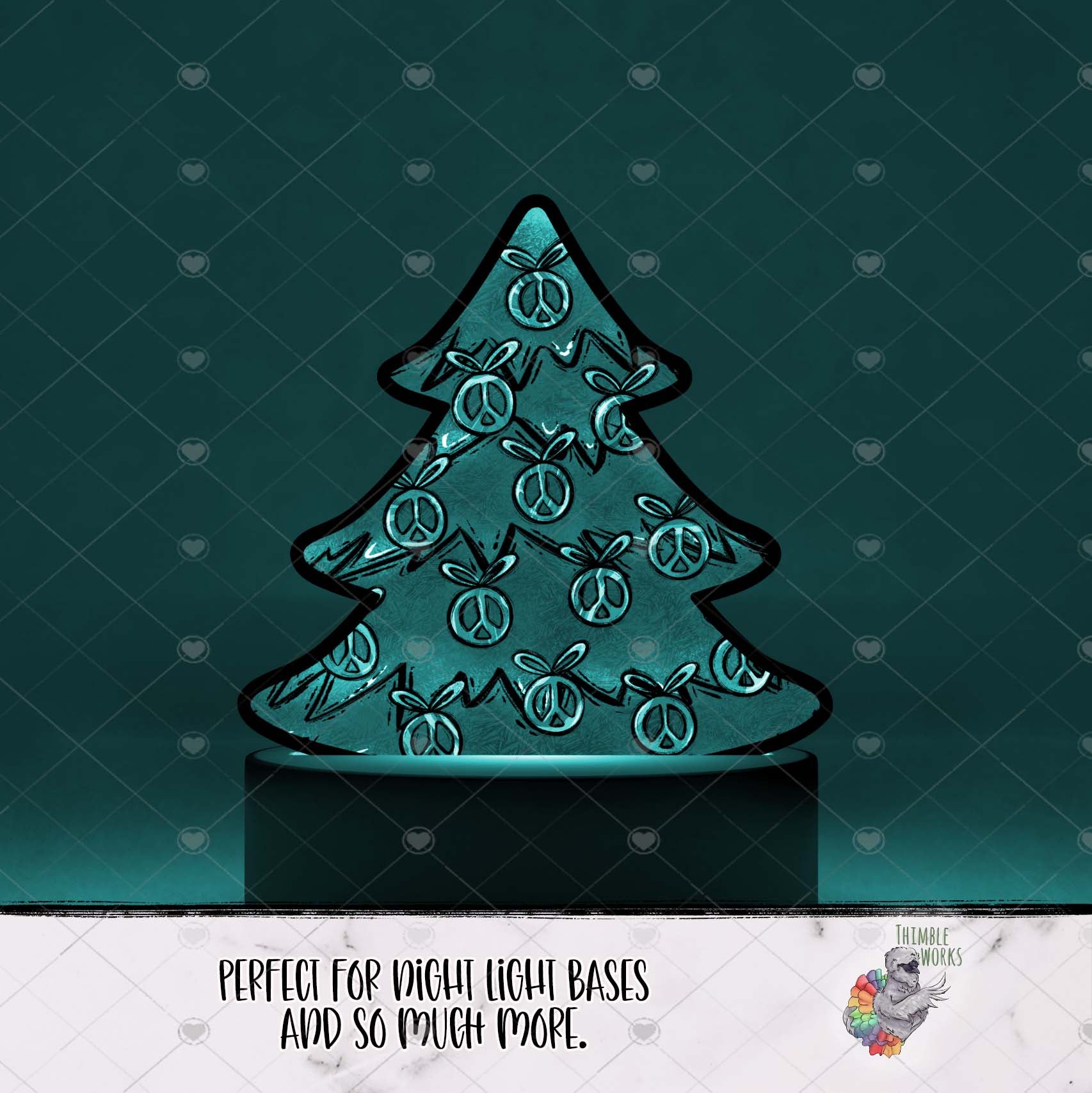 Peace Sign Christmas Tree Light Base Design