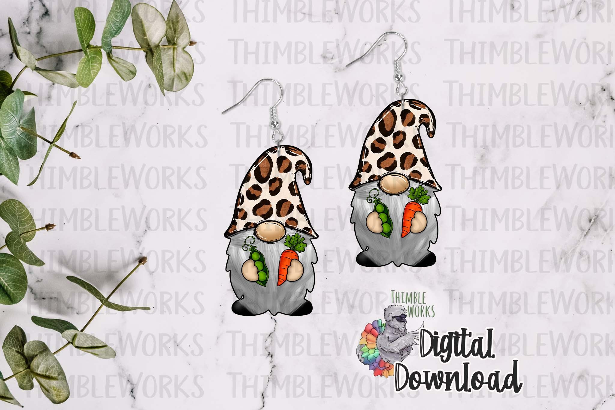 Leopard Easter Gnome Sublimation Design