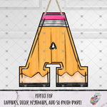 Load image into Gallery viewer, Pencil Letter A Design
