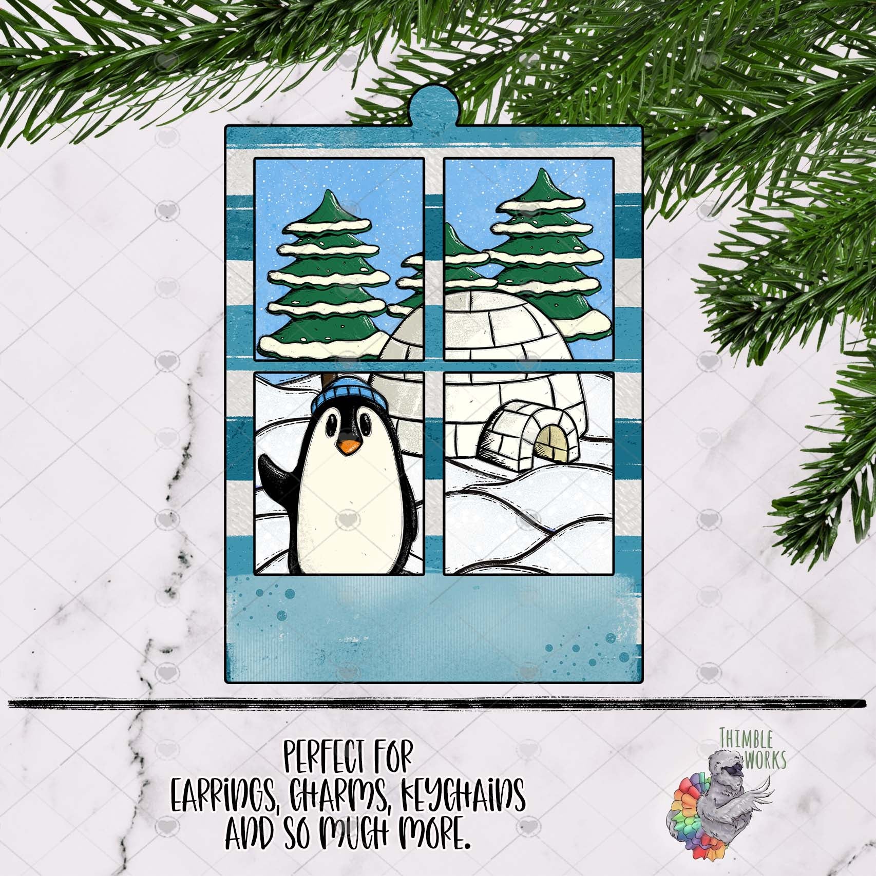 Penguin Window Frame Sublimation Design