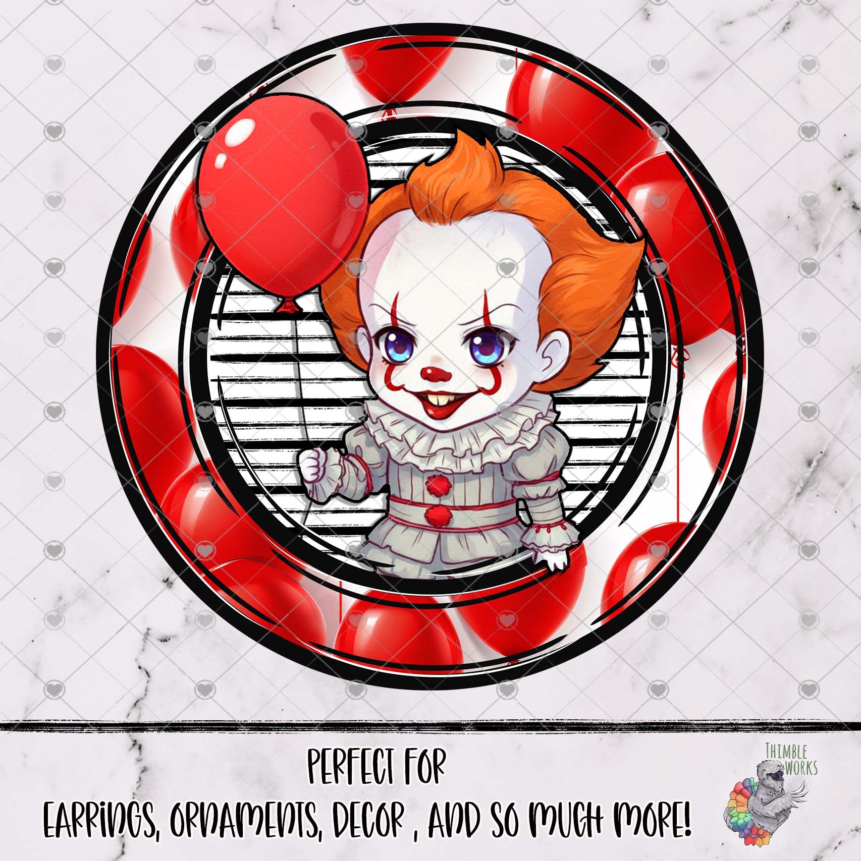 Clown Halloween Mugshot Round Design