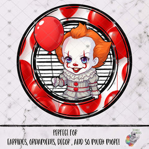 Clown Halloween Mugshot Round Design