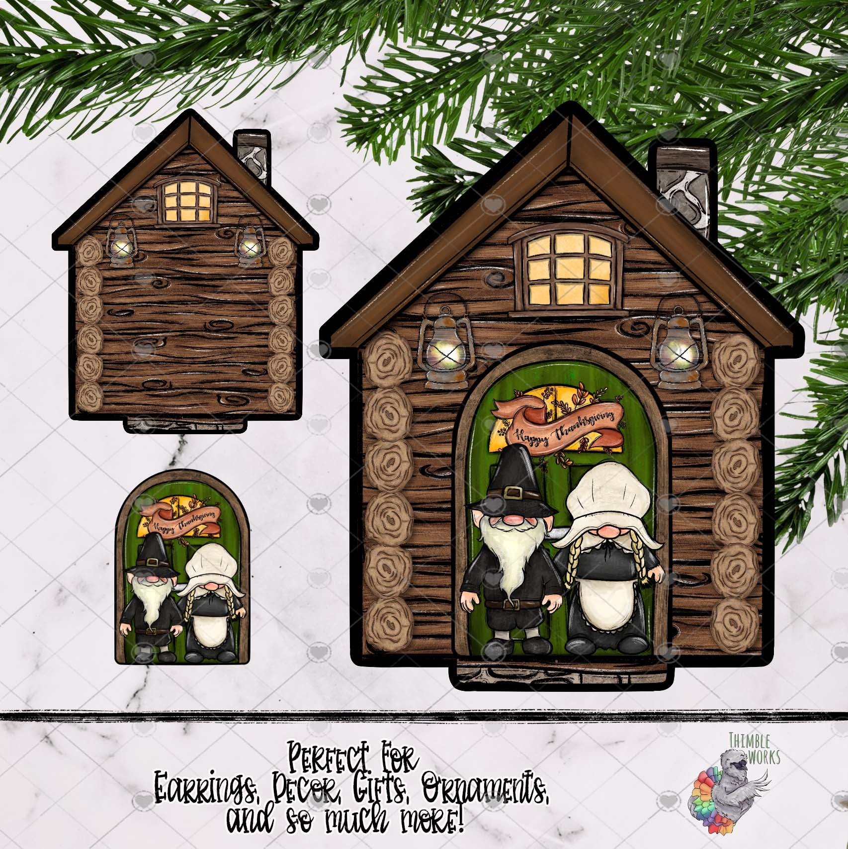 Thanksgiving Pilgrims Interchangeable House Design