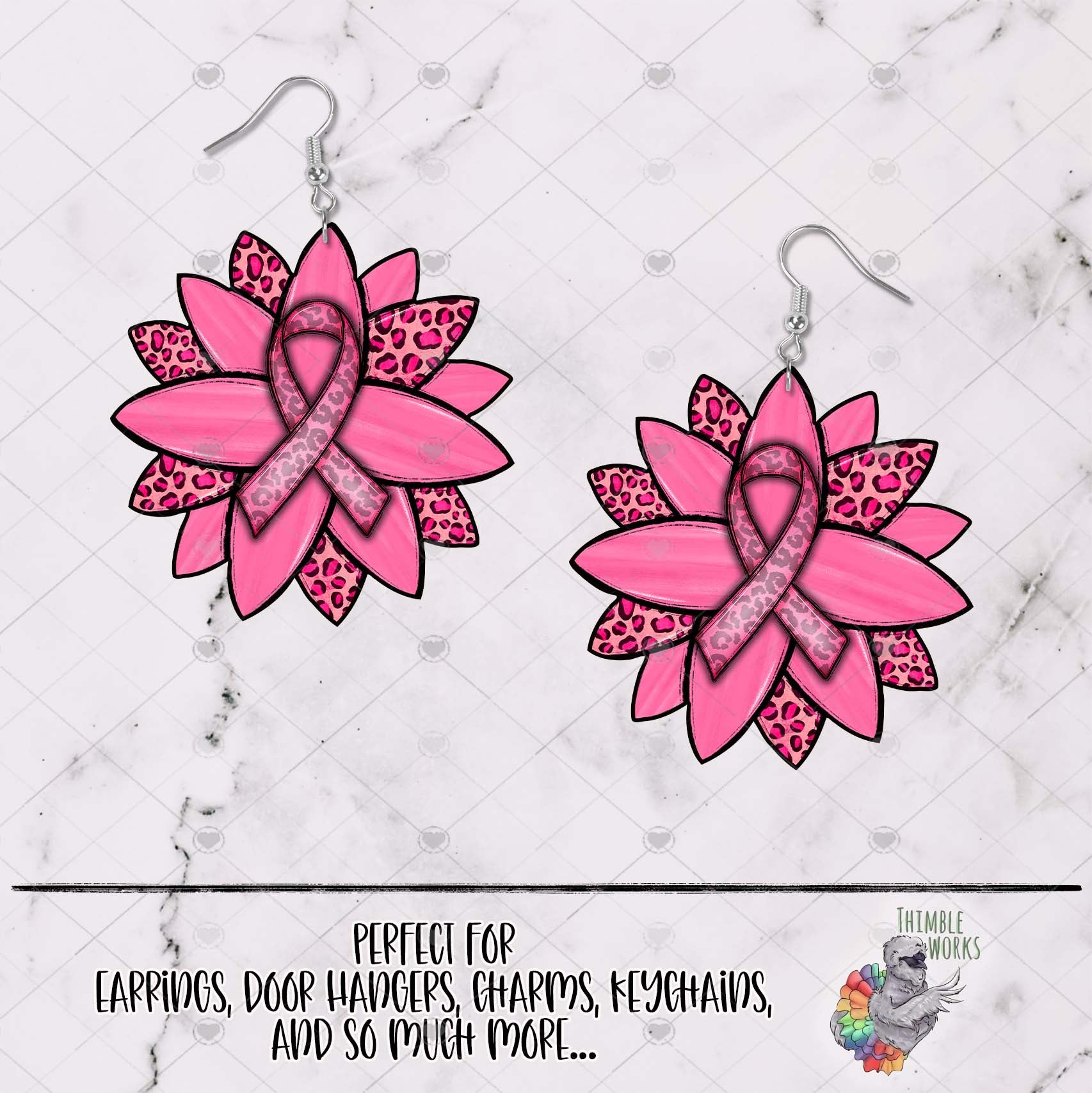 Pink Breast Cancer Sunflower Design