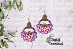 Load image into Gallery viewer, Cactus Flower Leather Earring Sublimation Design
