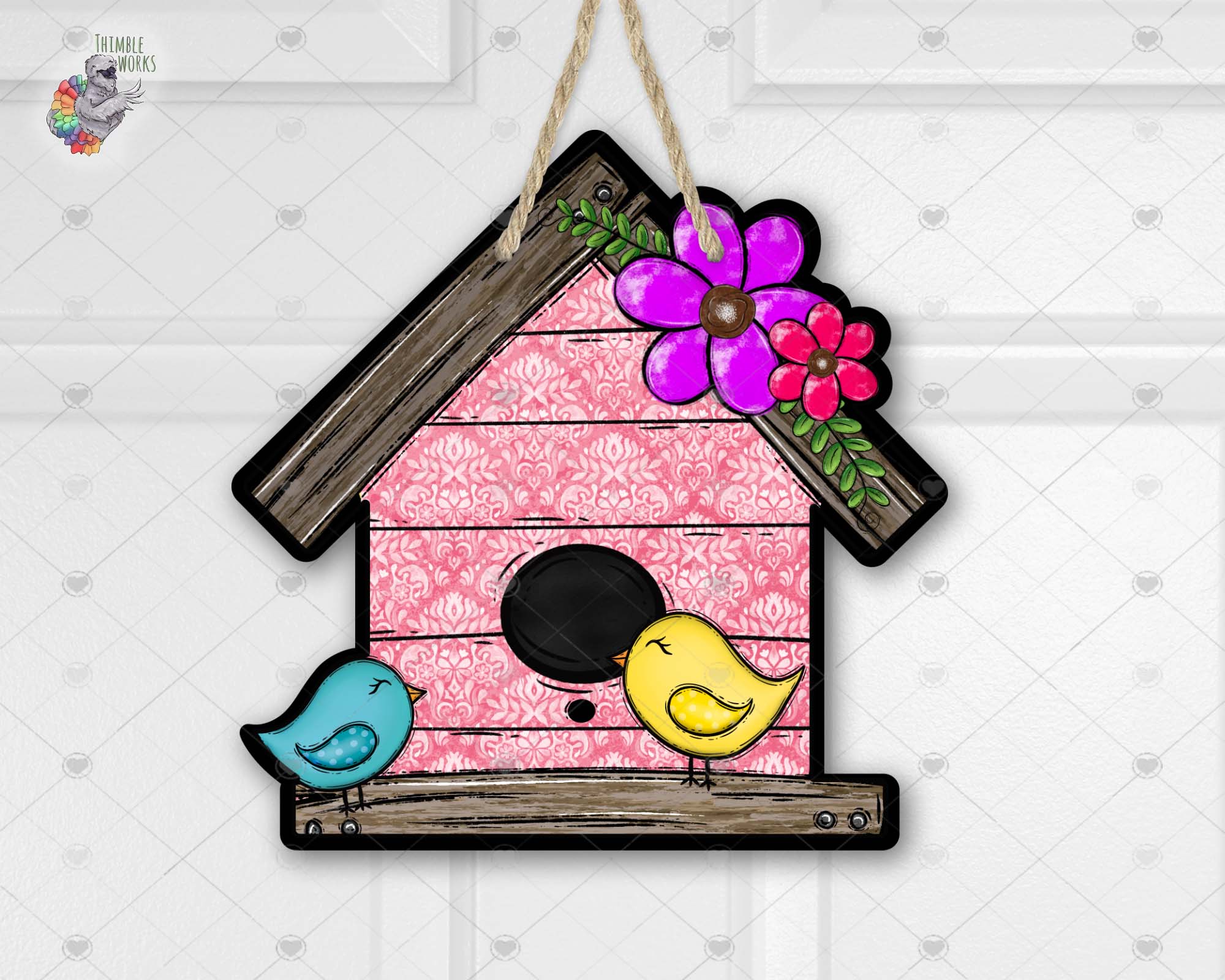 Pink Birdhouse Sublimation Design