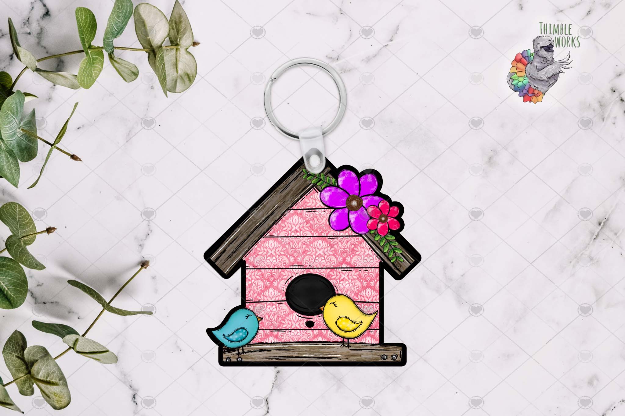 Pink Birdhouse Sublimation Design