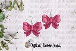 Load image into Gallery viewer, Glitter Pink Bow Sublimation Design
