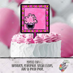 Load image into Gallery viewer, Pink and Blue Square Cake Topper Design Bundle
