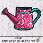 Load image into Gallery viewer, Pink Cow Print Watering Can Design
