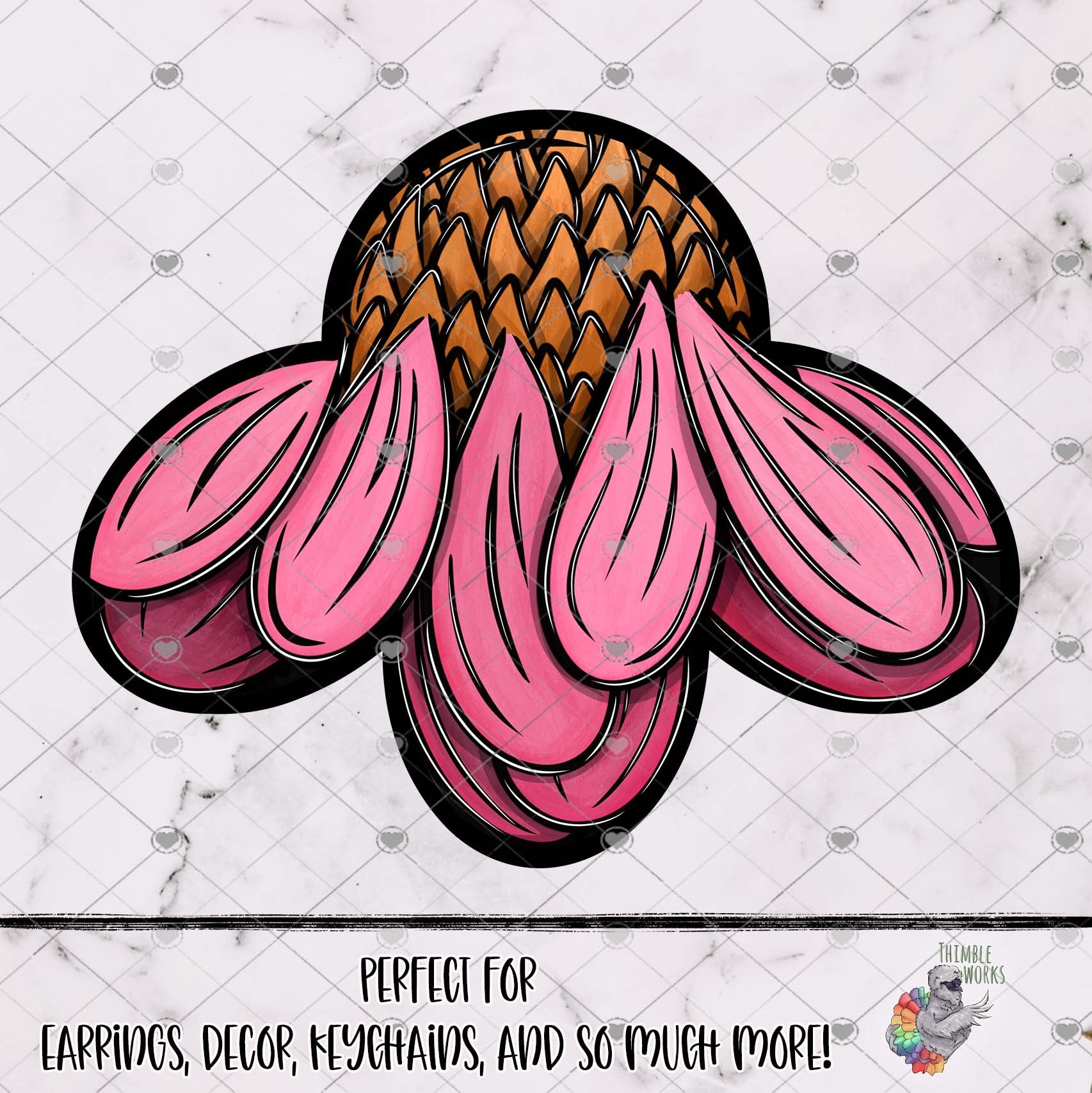 Pink Echinacea Flower Design