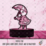 Load image into Gallery viewer, Pink Raincoat Goose with Umbrella Light Base Design
