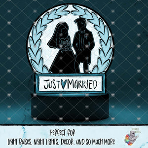 Pink Just Married Light Base Design