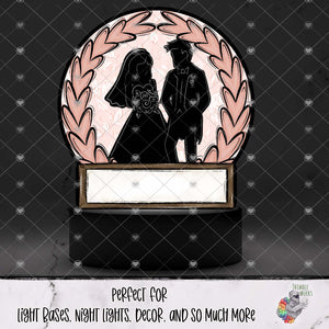 Pink Just Married Light Base Design