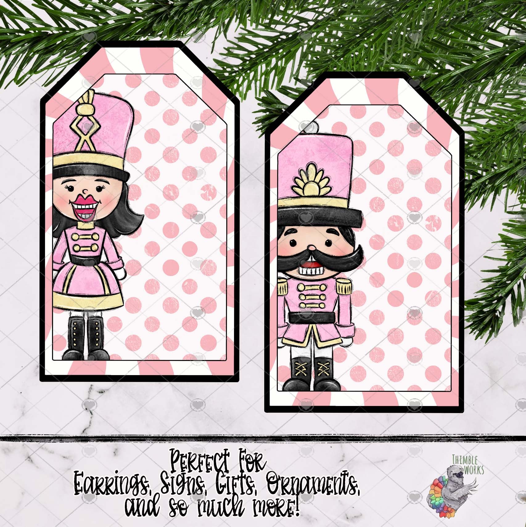 Pink Nutcracker Tag Design Bundle