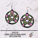 Load image into Gallery viewer, Rose Witch Pentagram Sublimation Design
