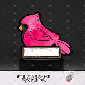 Pink Cardinal Sign Light Base Design