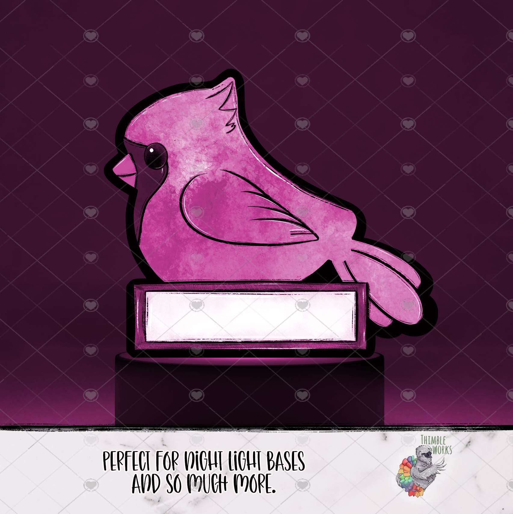 Pink Cardinal Sign Light Base Design