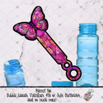 Load image into Gallery viewer, Pink Stained Glass Butterfly Bubble Wand Design
