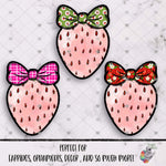 Load image into Gallery viewer, Pink Strawberry With Bow Design
