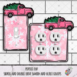 Load image into Gallery viewer, Pink Truck with Tree light switch and outlet Cover Design
