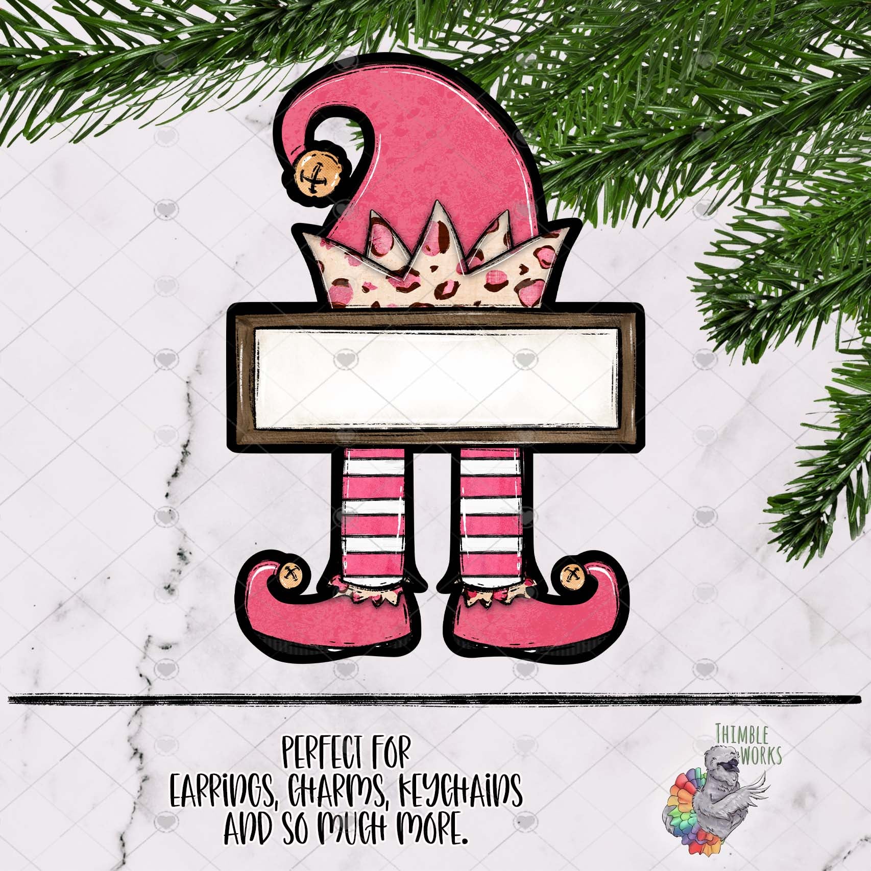 Pink Elf Sign Sublimation Design