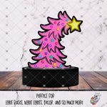 Load image into Gallery viewer, Pink Whimsical Christmas Tree Light Base Design
