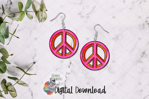 Pink Peace Sign Sublimation Design