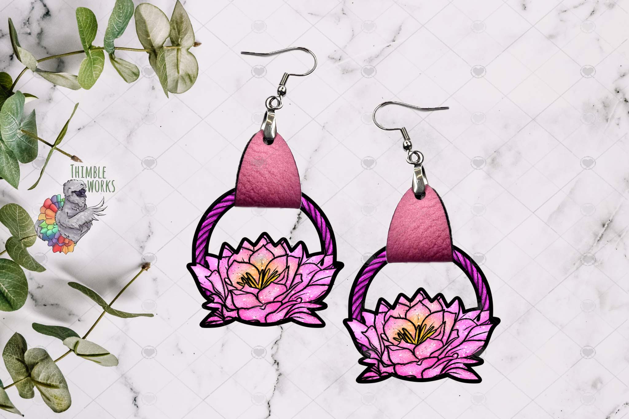 Lotus Flower Leather Earring Design