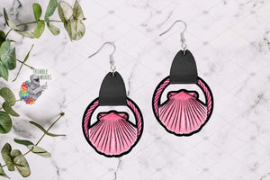 Pink Seashell Half Round with Leather Sublimation Design