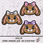 Load image into Gallery viewer, Cute Plaid Bunny Head with Bow Design Bundle
