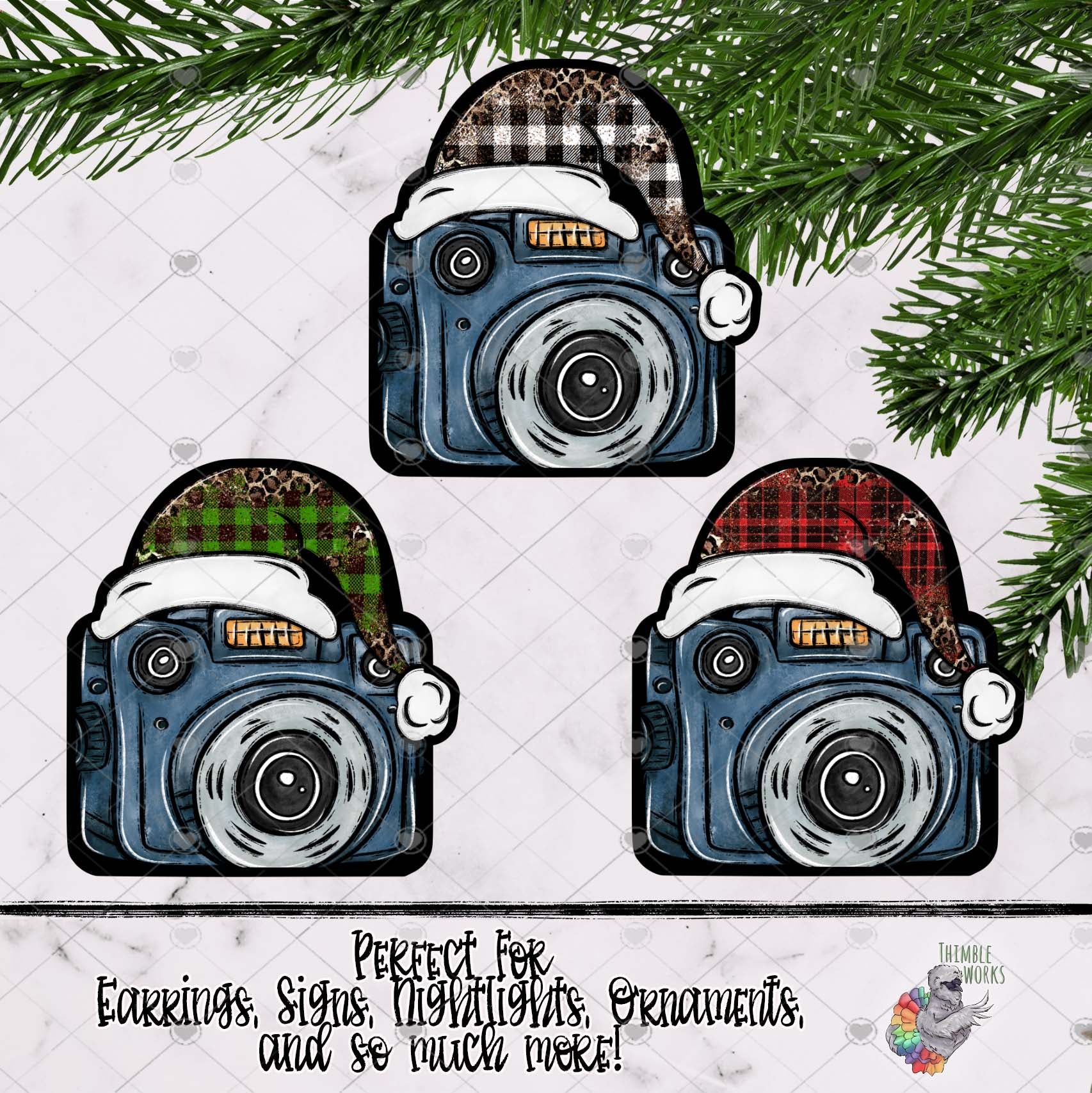 Plaid Leopard Santa Camera Design Bundle