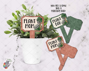 Plant Mom and Dad Garden Stake Design Bundle