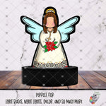 Load image into Gallery viewer, Poinsettia Angel Light Base Design
